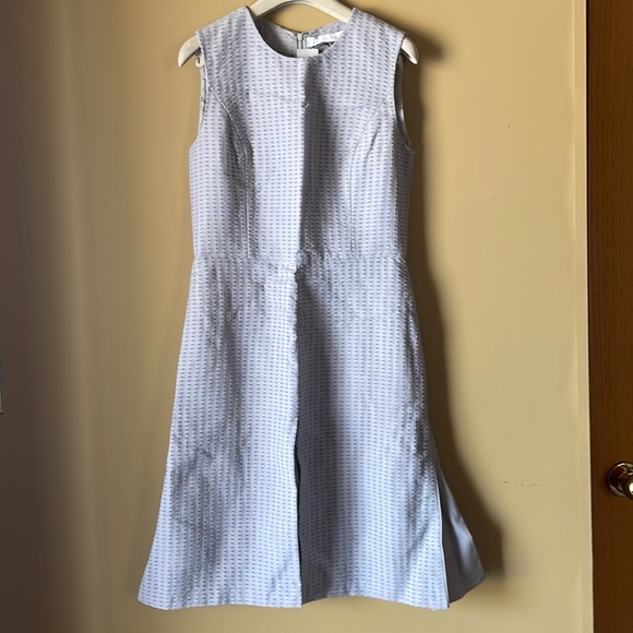 ADEAM yuzawa dress with leather godets sz6 Silver Swallow (lilac) NWT $1600 - Picture 1 of 8